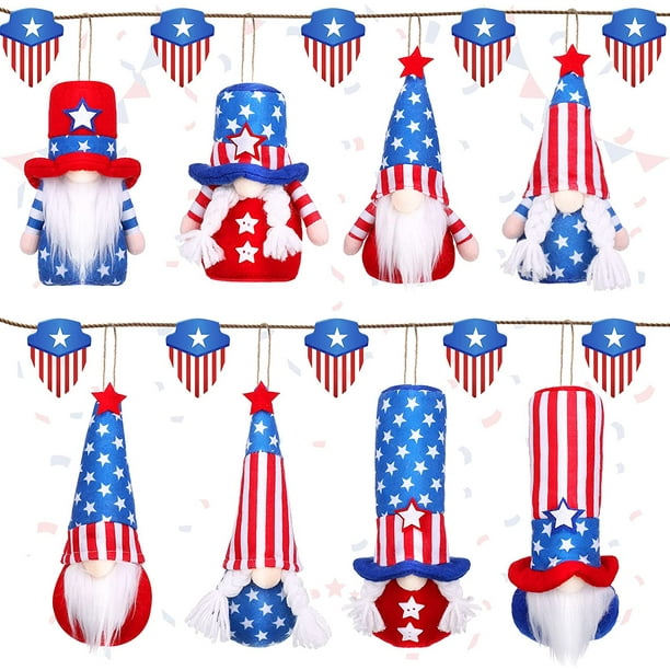 8 Pieces Patriotic Veterans Day Gnome American Gnome Independence Day Gnome 4th of July Decorations Handmade Dwarf Dolls Patriotic Party Supplies for Holiday Memorial Day Home Office Decoration 8 Pieces Patriotic Veterans Day Gnome American Gnome Independence Day Gnome 4th of July Decorations Handmade Dwarf Dolls Patriotic Party Supplies for Holiday Memorial Day Home Office Decoration